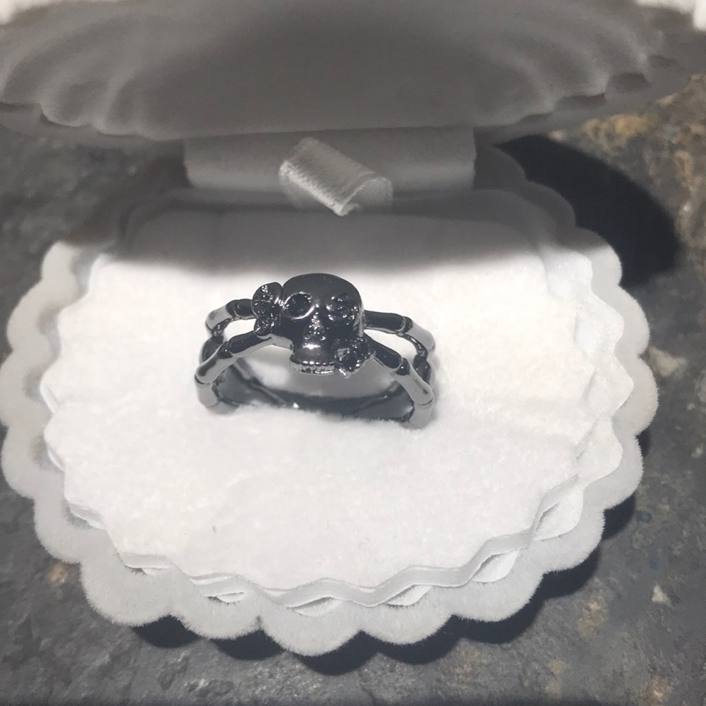 2/$28 Skull π Black Spiral Ring - Picture 1 of 5